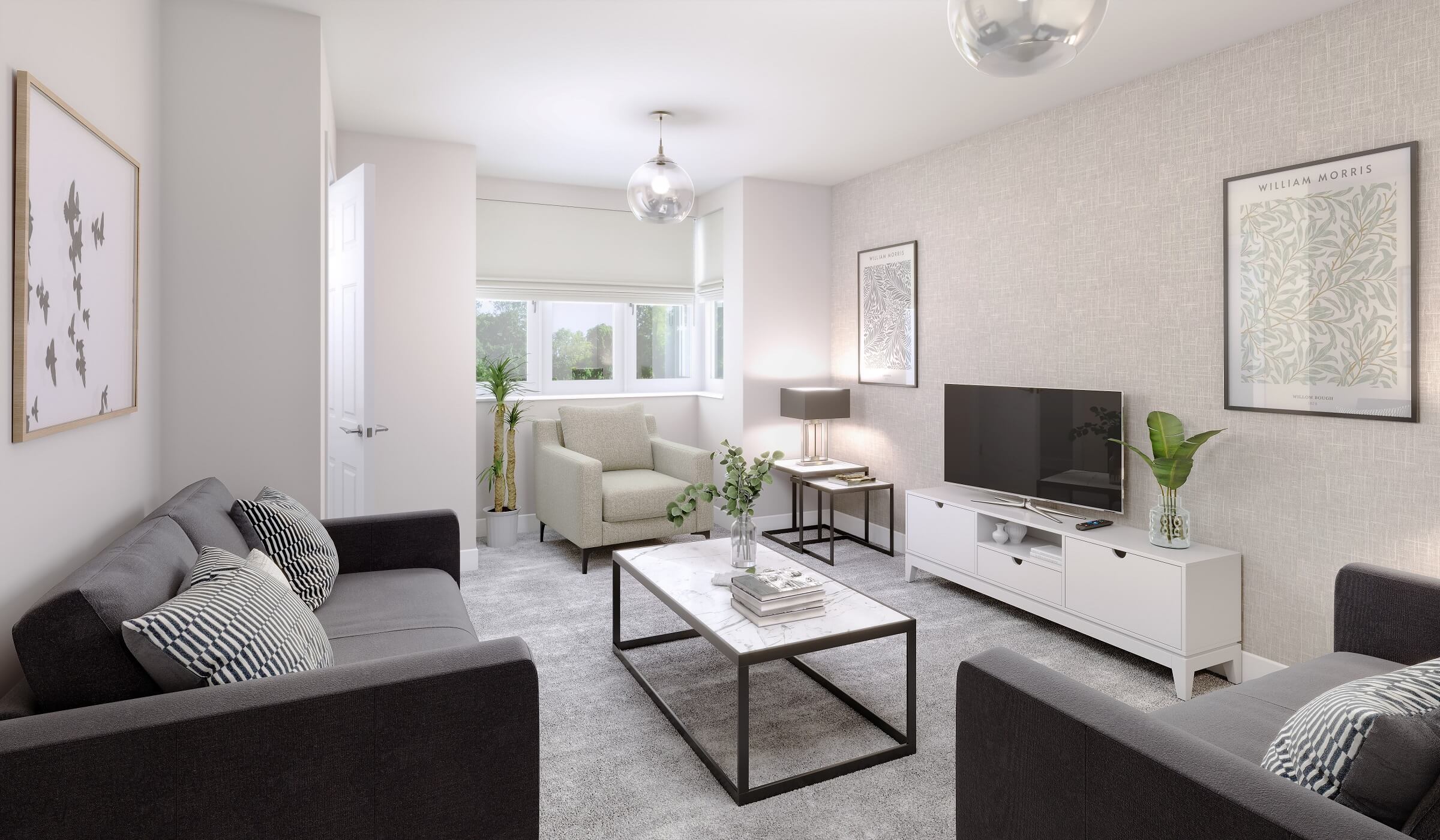 Lounge at the 4-bedroom Hampton house type at Farington Mews in Leyland
