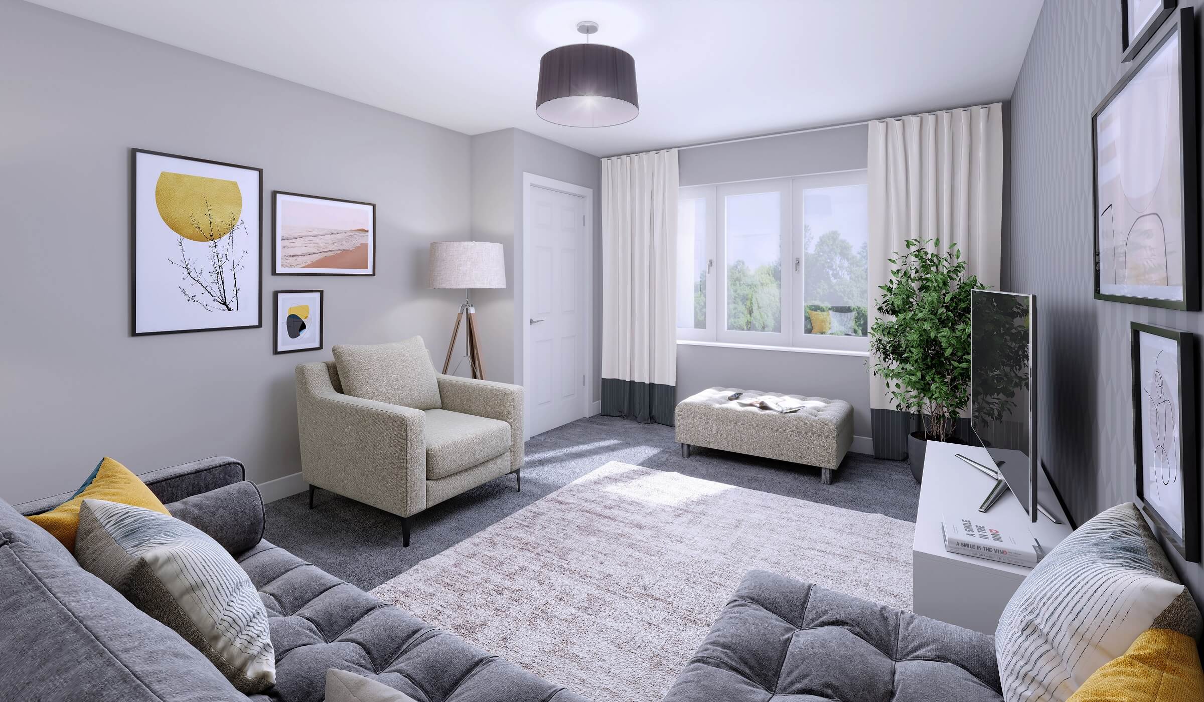 Lounge at the 3-bedroom Knightsbridge house type at Farington Mews in Leyland