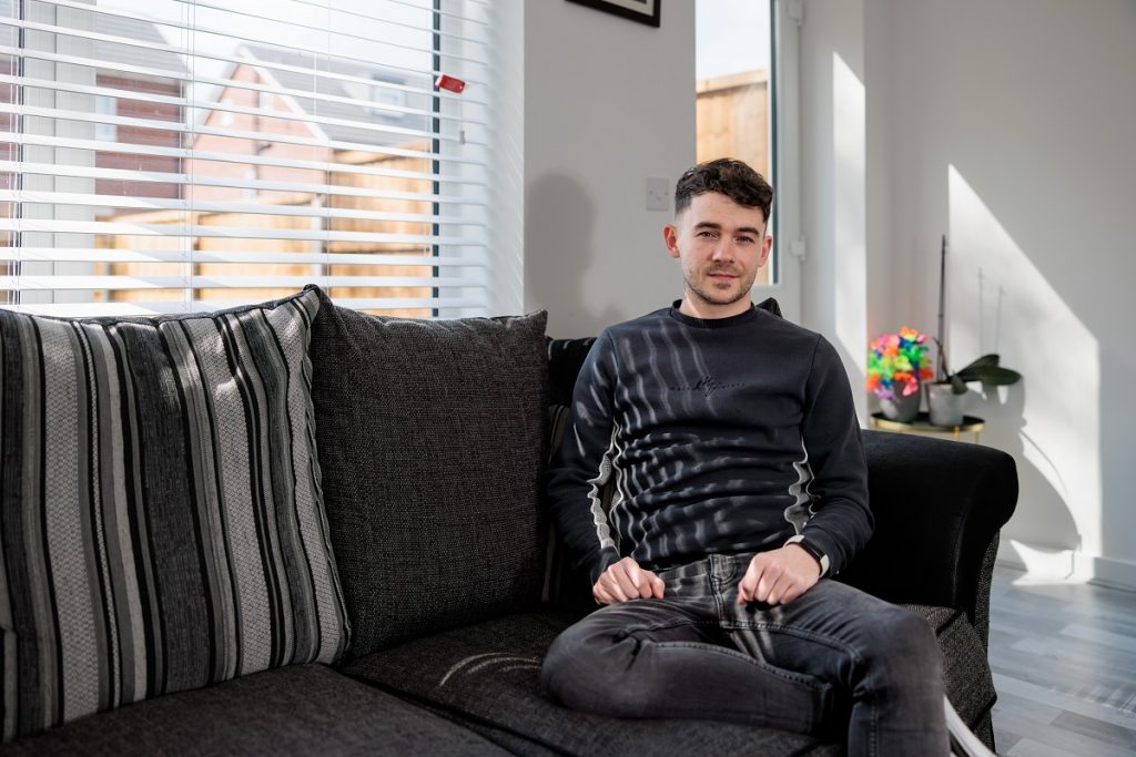 First-time buyer Richie in his new shared ownership home in Runcorn 