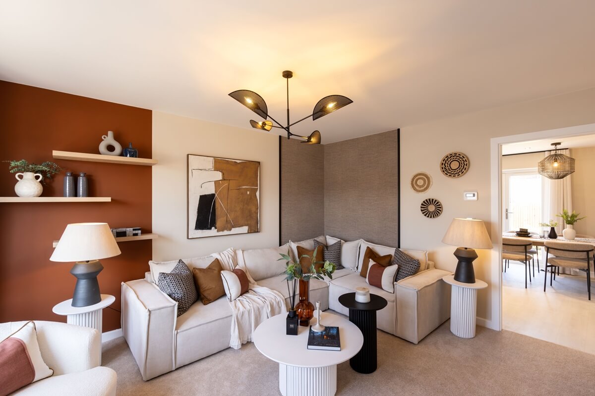 Lounge in The Hartford 3-bedroom home at Pavilion Park, Helsby
