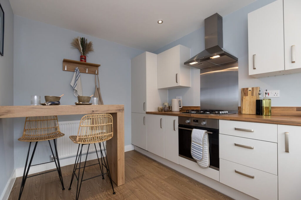 Kitchen in the 3-bedroom Crompton at Foxfield Park, Moreton