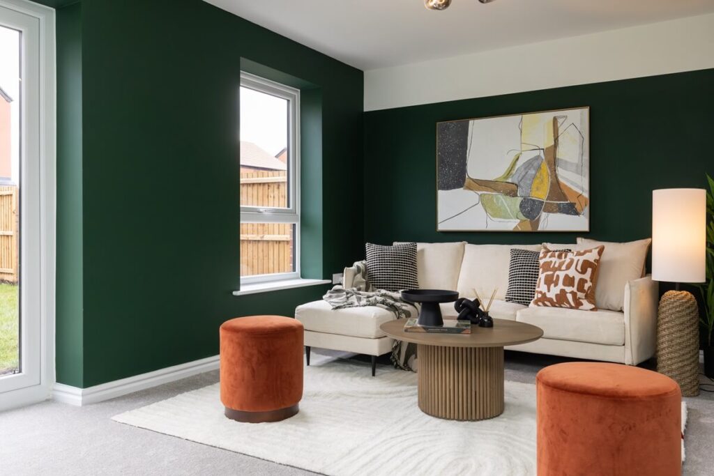 Lounge in the 3 bedroom Hexham home at Signaller's Croft, Crewe